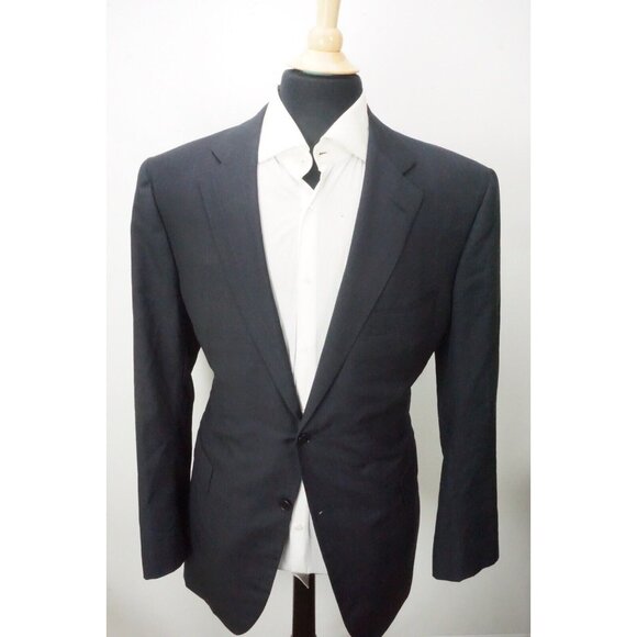 Sartoria Partenopea Napoli Blue Windowpane Plaid 100% Wool Sport Coat Jacket 50L - Picture 3 of 8